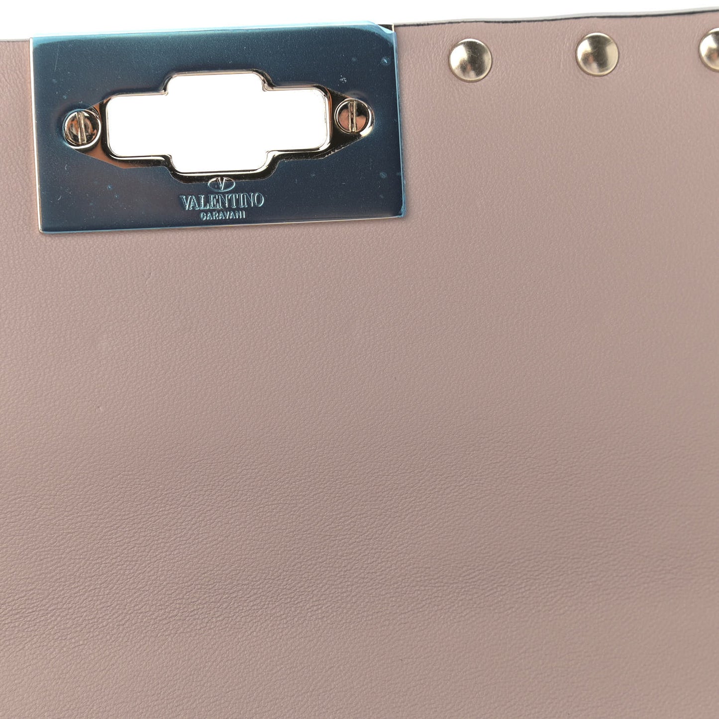 Lambskin Medium Rockstud Spike Shoulder Bag Poudre