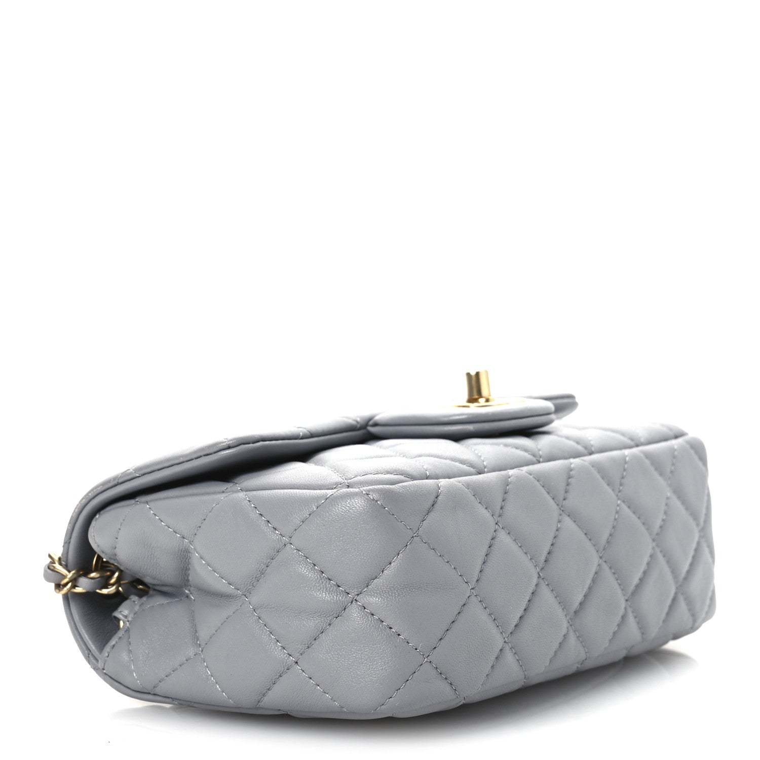 Chanel Lambskin Quilted Mini Rectangular Pearl Crush Flap Grey 4 of 12