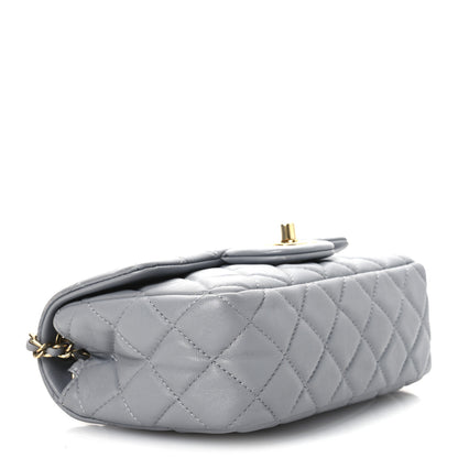 Chanel Lambskin Quilted Mini Rectangular Pearl Crush Flap Grey 4 of 12