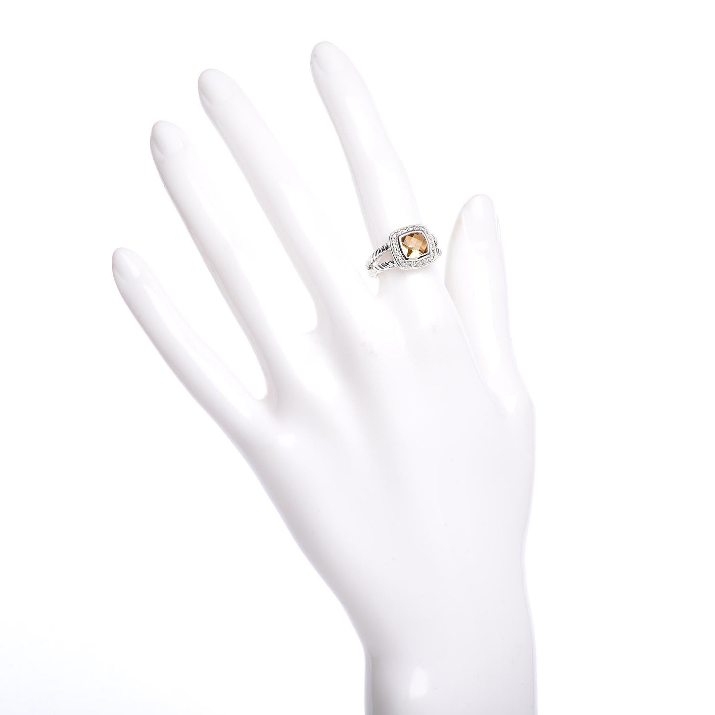 Sterling Silver Diamond Citrine 7mm Petite Albion Ring 49 4.75