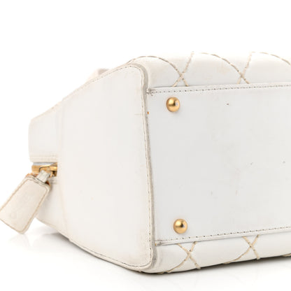 Chanel Calfskin Wild Stitch Top Handle Bag White 10 of 19