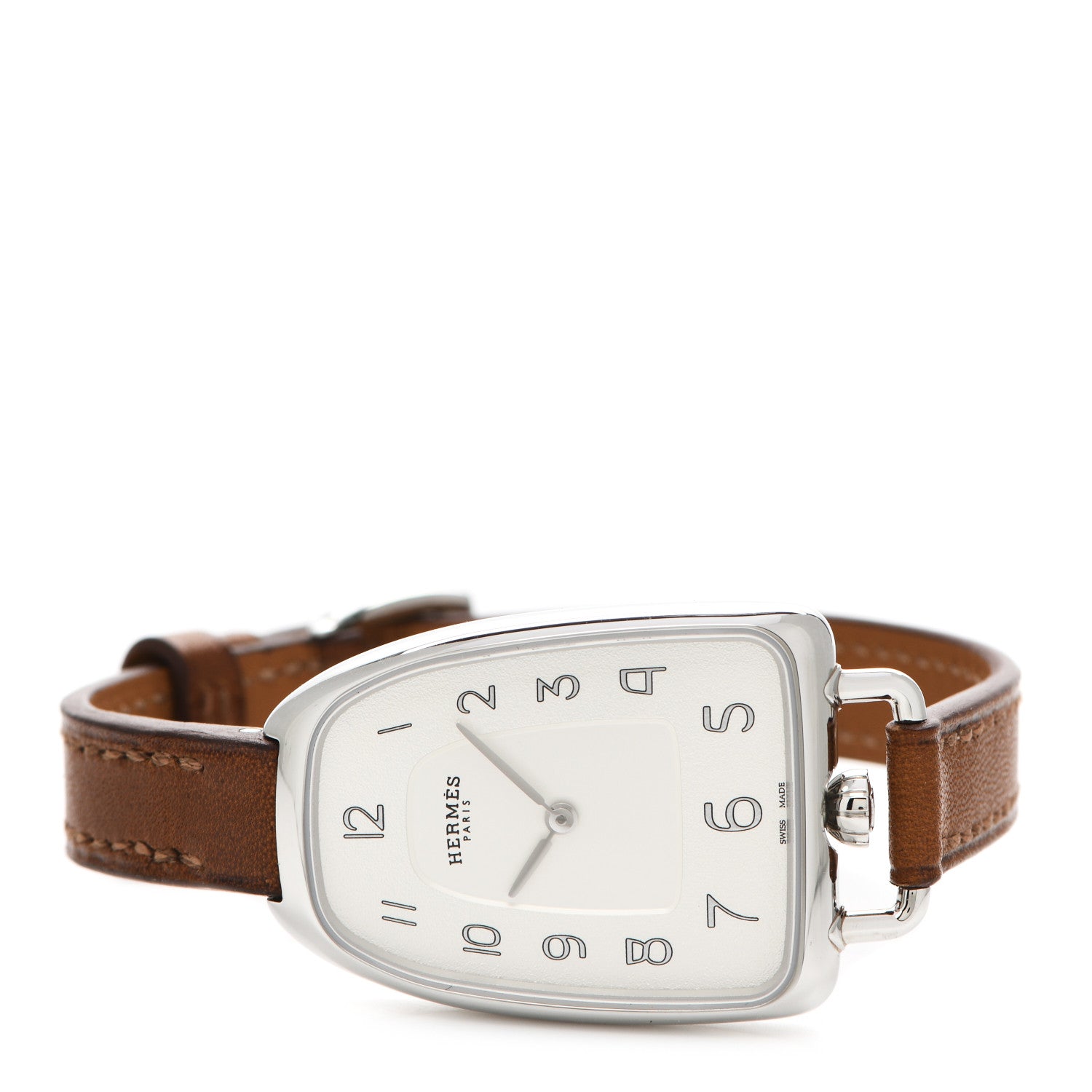 Hermes Stainless Steel Barenia 26mm Galop Quartz Watch Fauve 2 of 5