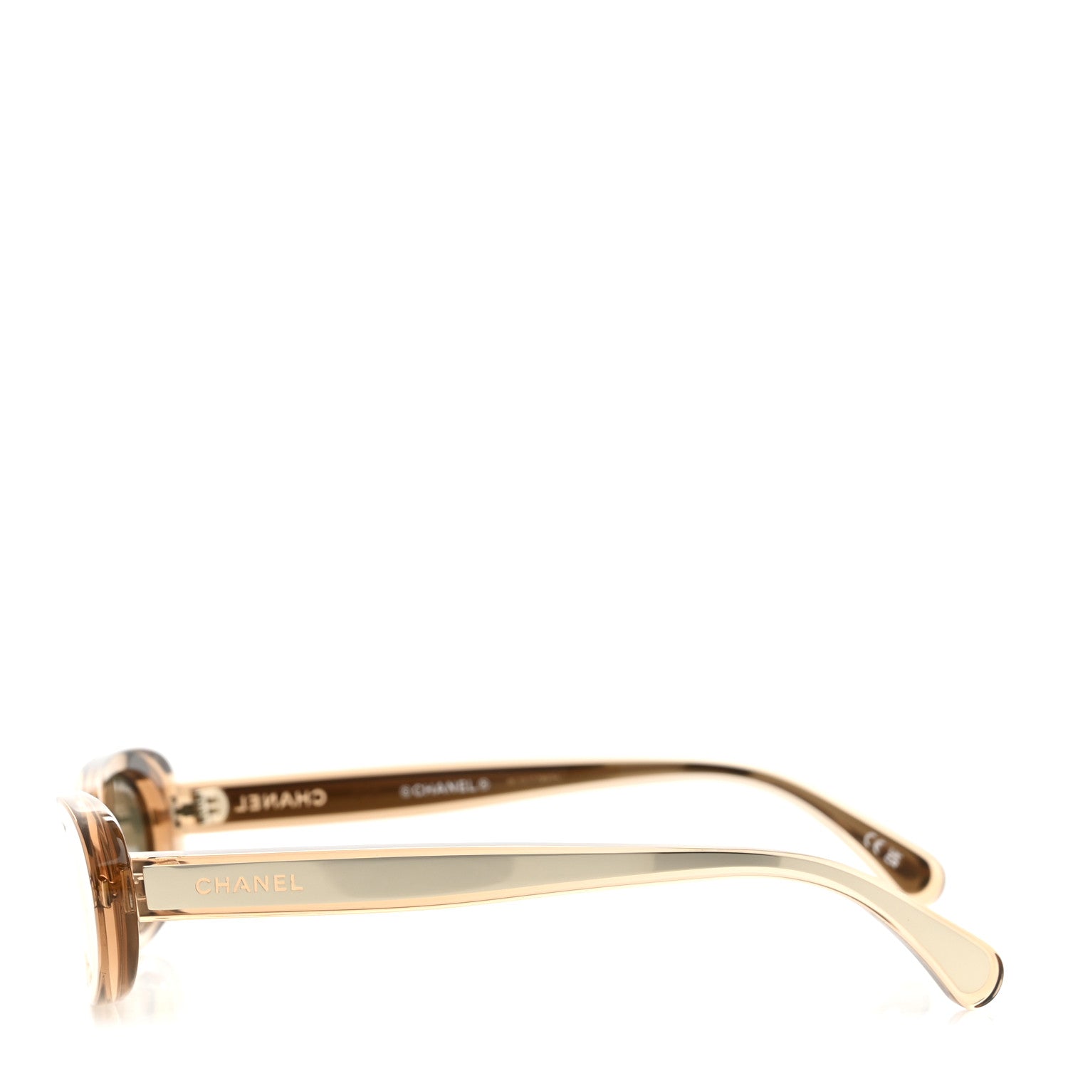 Chanel Acetate 24K Gold Mirror Oval Sunglasses 71725 Light Orange 3 of 8