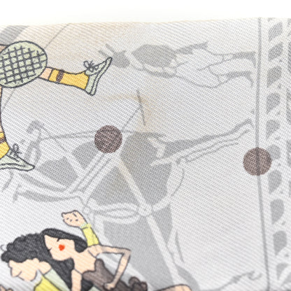 Hermes Silk Ex-Libris Les Parisie Twilly Gris Perle Jaune Soufre 5 of 6
