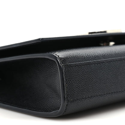 Saint Laurent Grain De Poudre Small Monogram Kate Satchel Black 9 of 10
