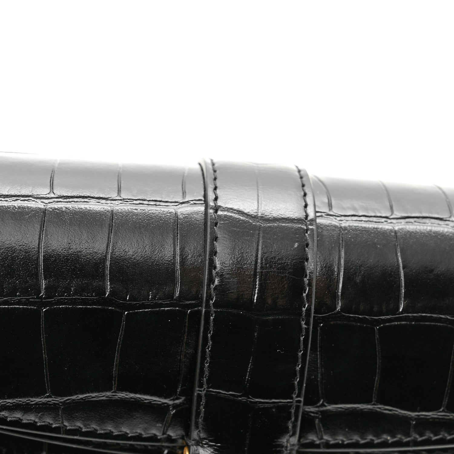 Balenciaga Shiny Super Supple Calfskin Crocodile Embossed Minister Flap Bag XS Black 10 of 10
