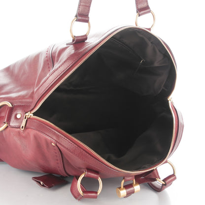 Saint Laurent Calfskin Oversized Muse Bordeaux 5 of 7
