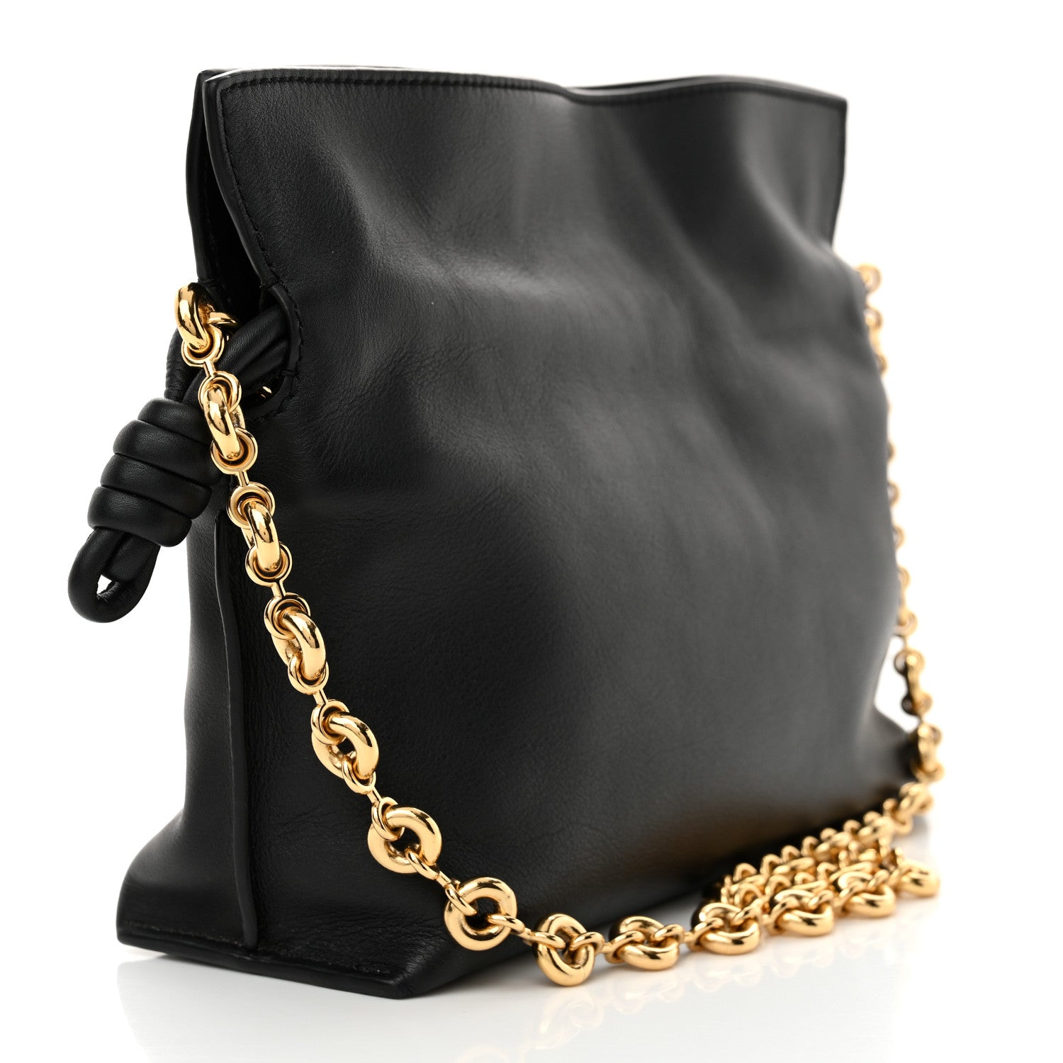 Loewe Nappa Calfskin Mini Flamenco Knot Clutch With Chain Black 3 of 12