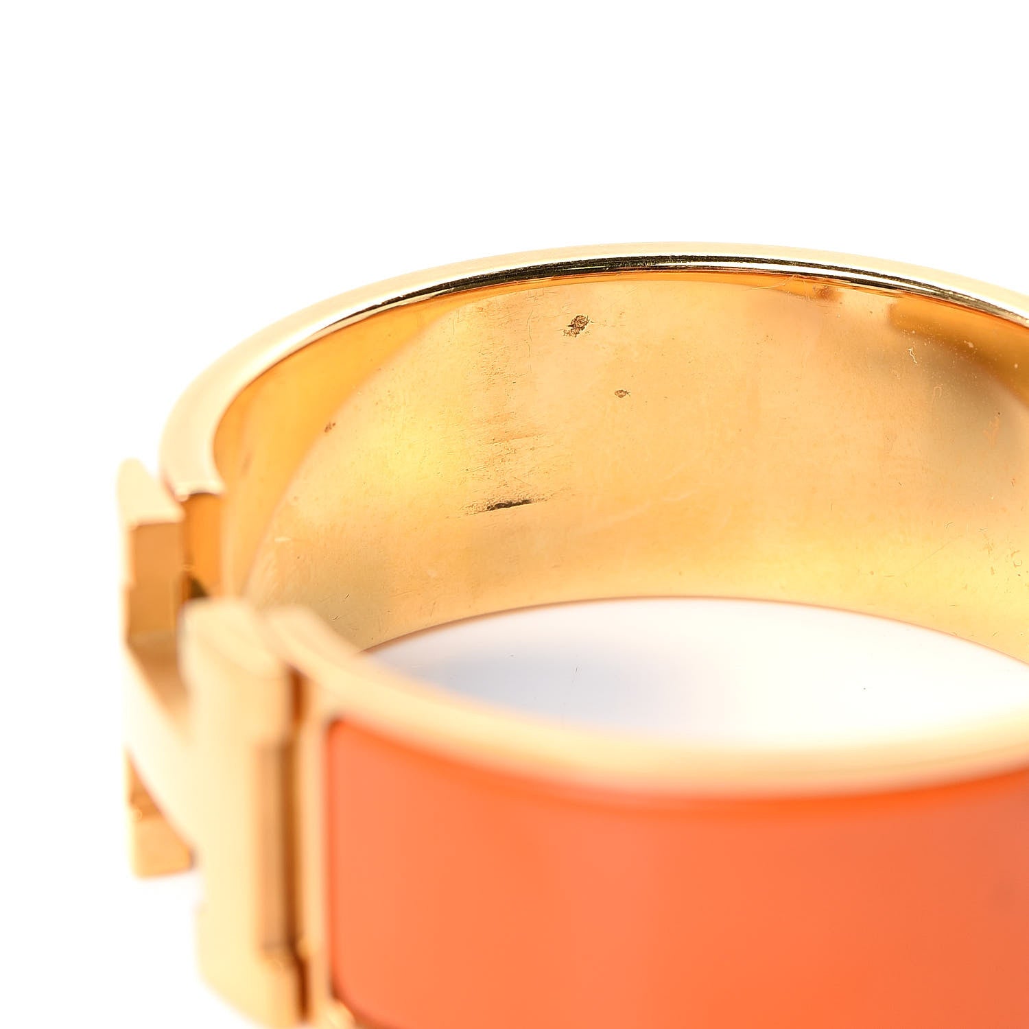 Hermes Enamel Wide Clic Clac H Bracelet GM Orange 6 of 6