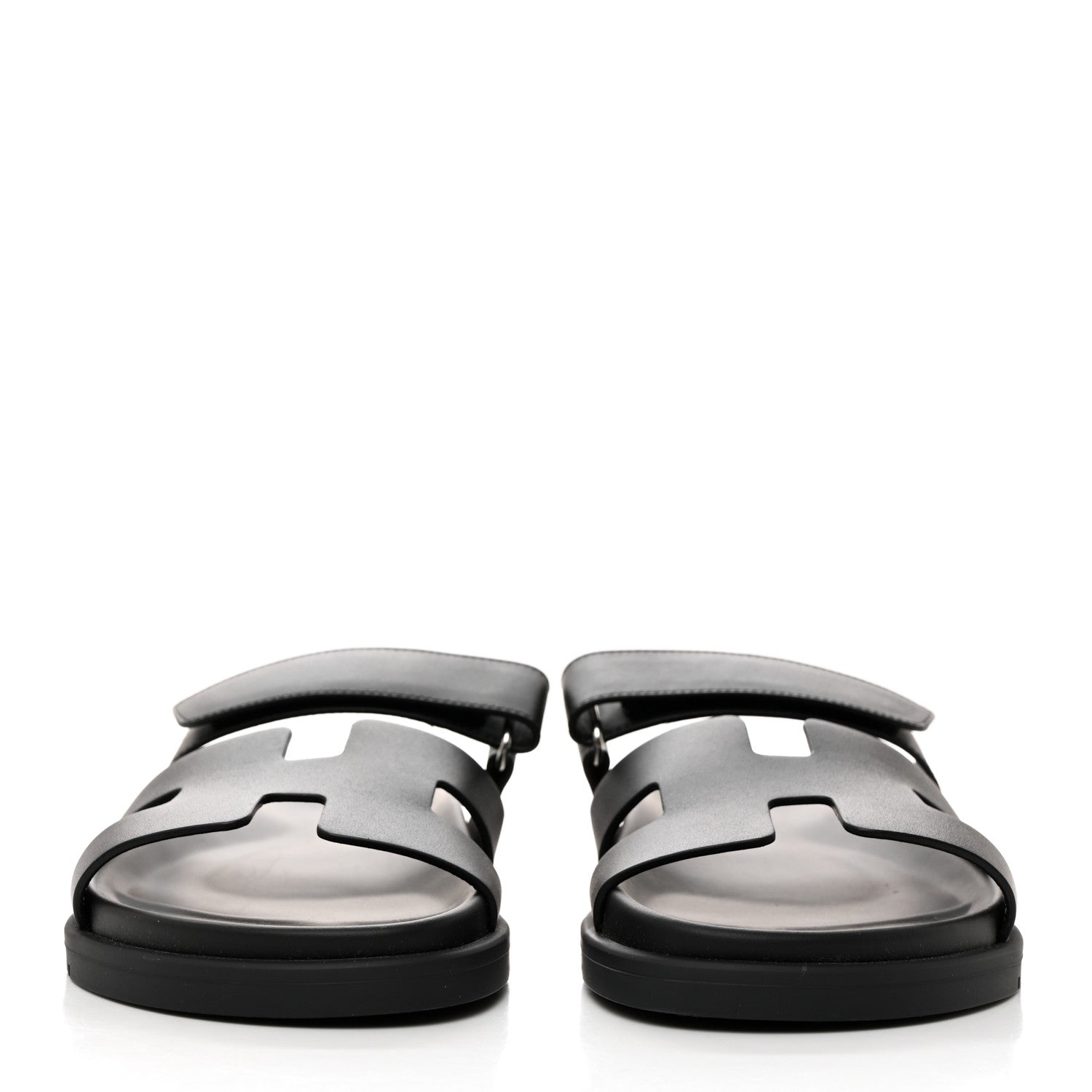 Hermes Calfskin Womens Chypre Sandals 37 Black 3 of 9