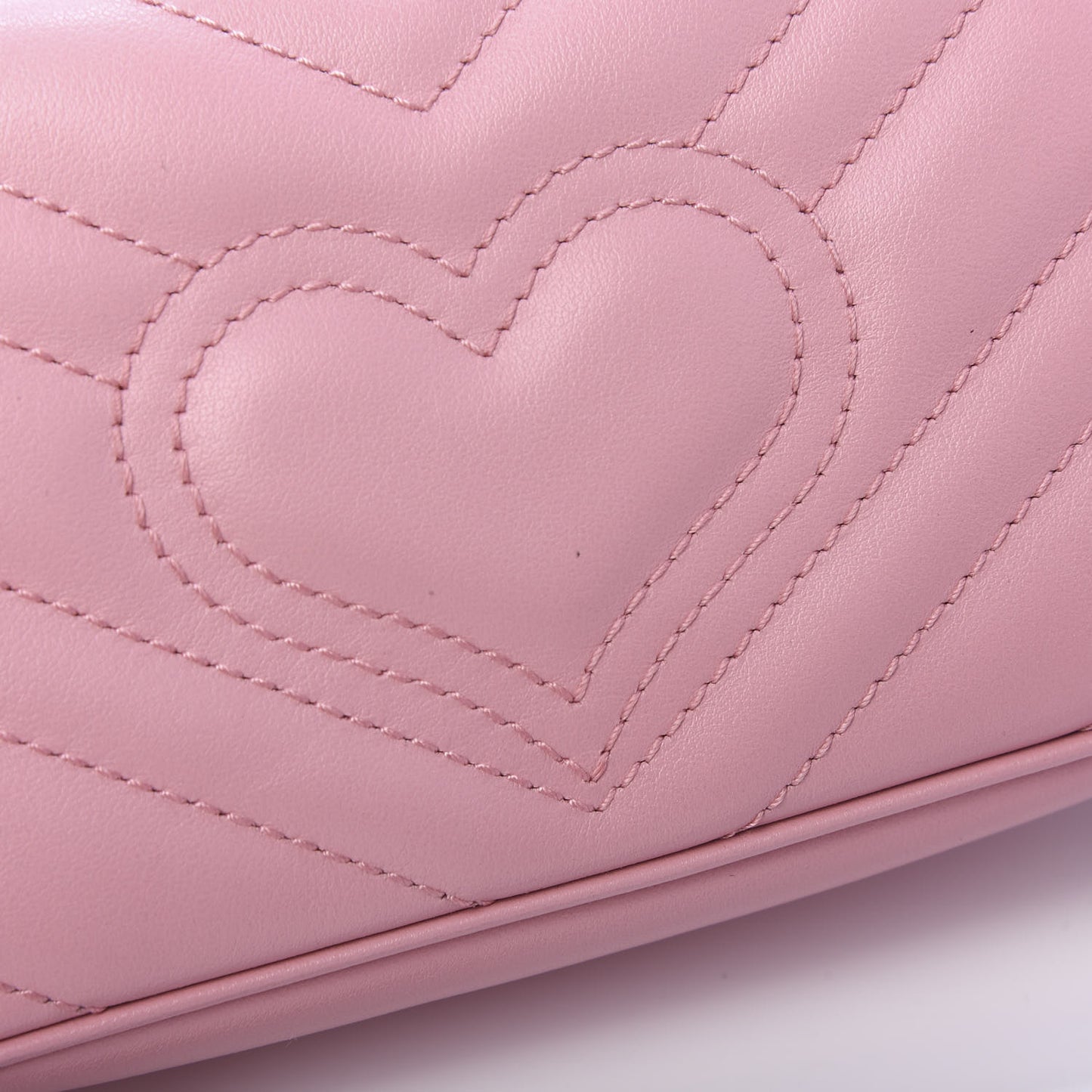 Calfskin Matelasse Super Mini GG Marmont Shoulder Bag Wild Rose