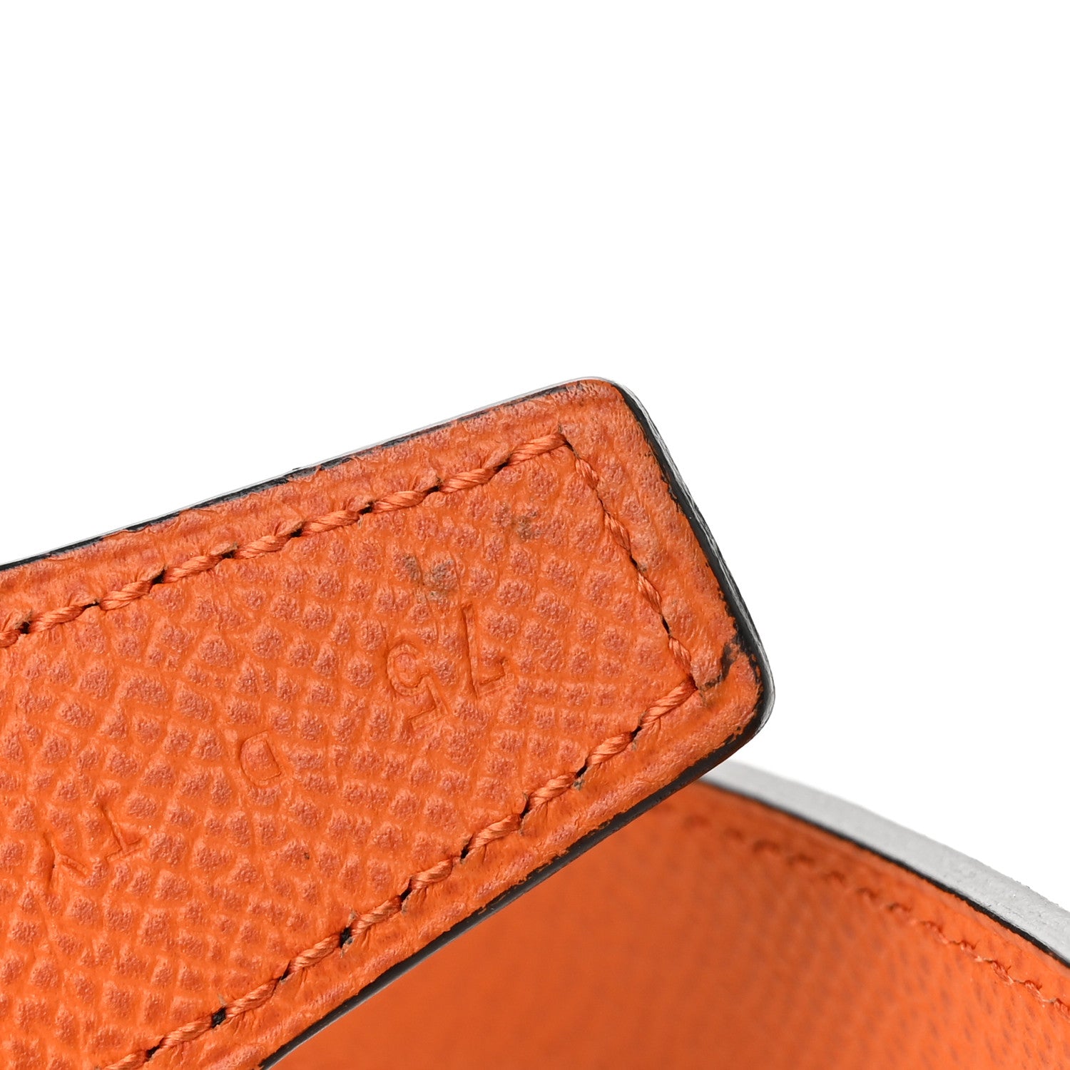 Hermes Swift Epsom 24mm H Belt 75 30 Black Orange 8 of 8