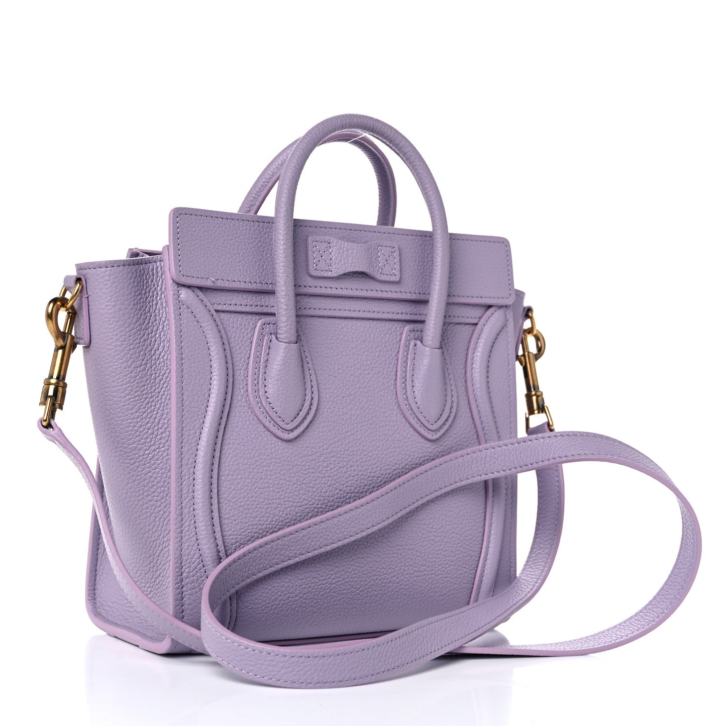 Drummed Calfskin Nano Luggage Lilac