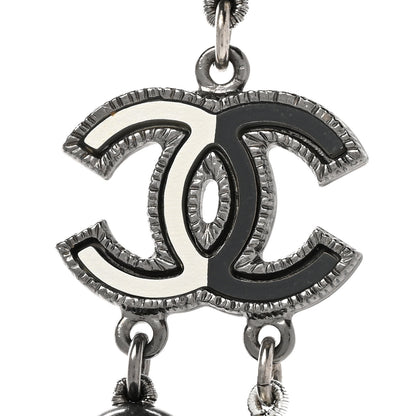 Chanel Pearl CC Long Necklace Ivory Black 4 of 9
