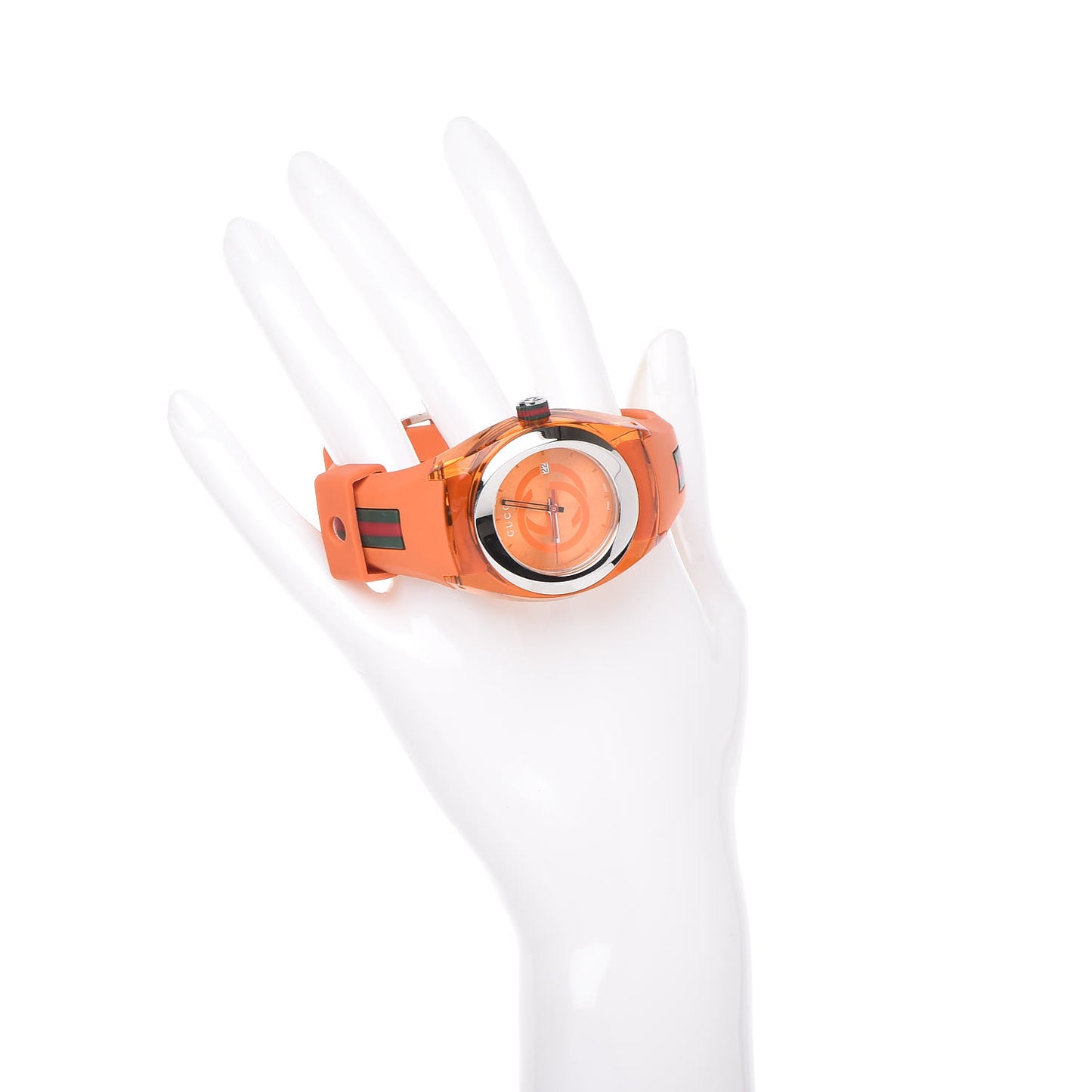 Stainless Steel Rubber 46mm Sync Web Quartz Watch Orange