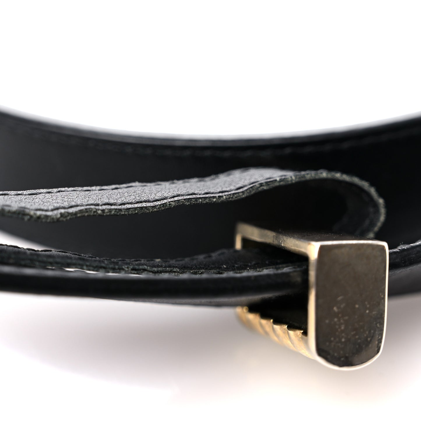 Moon Calfskin Torchon Double G 25mm Belt 80 32 Black