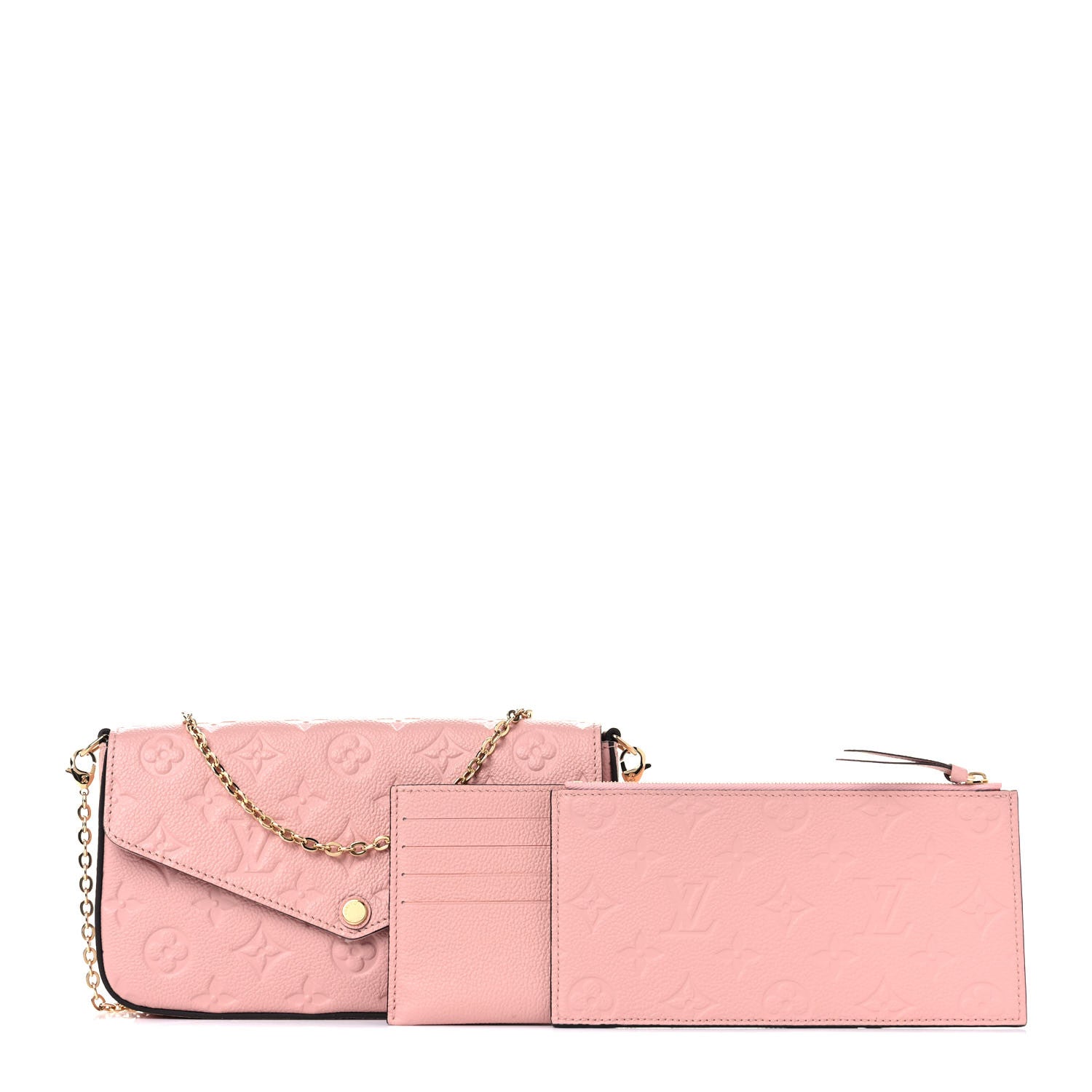Louis Vuitton Empreinte Pochette Felicie Chain Wallet Rose Poudre 1 of 9