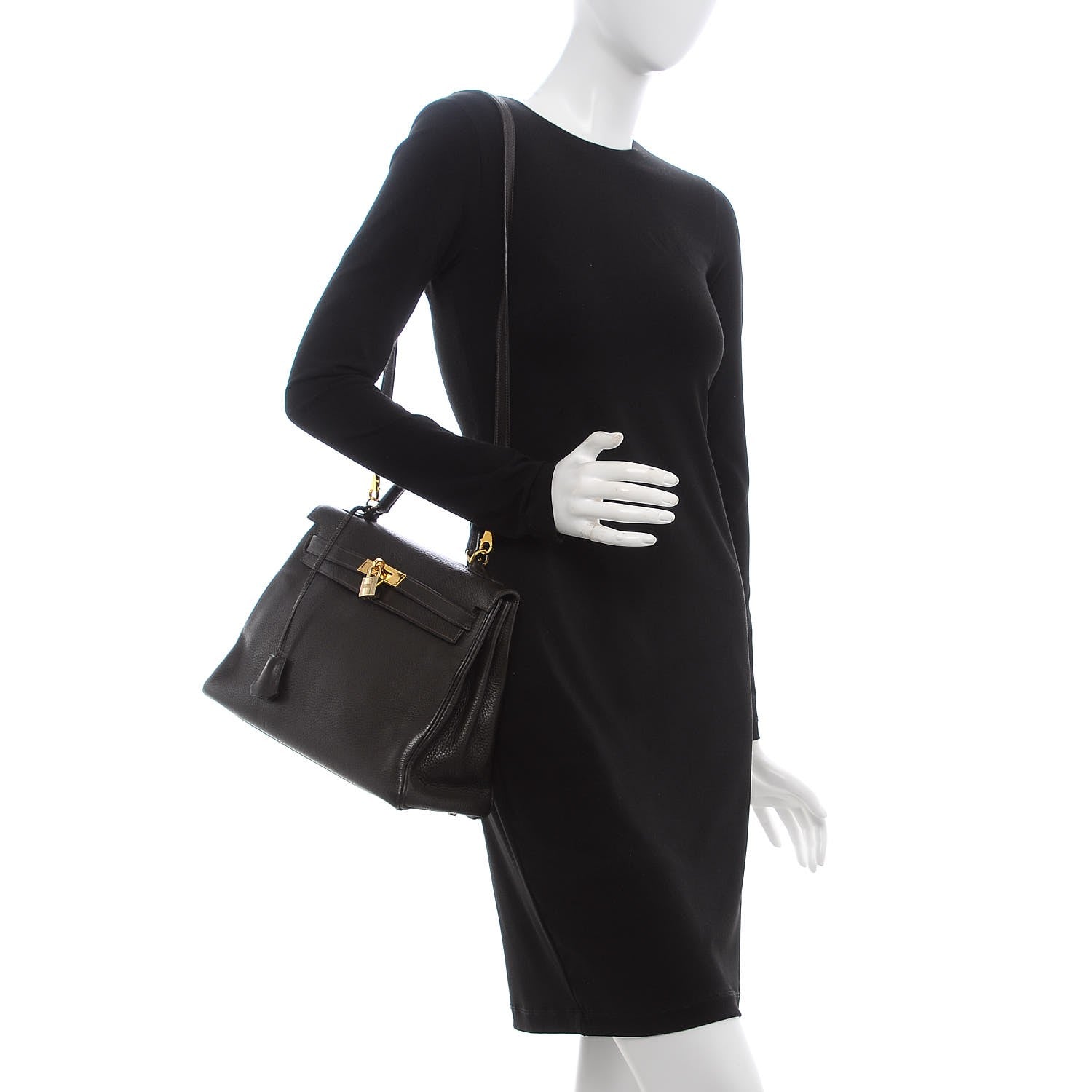 Hermes Taurillon Clemence Kelly Retourne 32 Chocolate 2 of 41