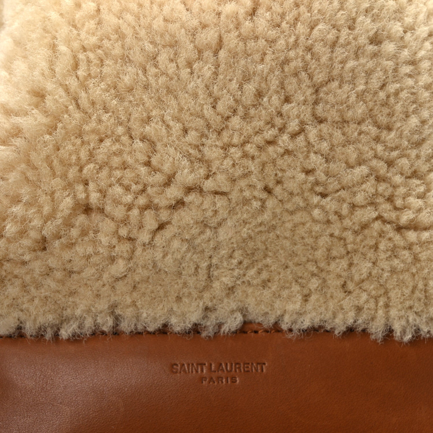 Saint Laurent Shearling Calfskin Small Emmanuelle Bucket Bag Natural Beige Brick 8 of 13