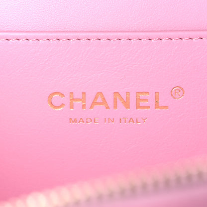 Chanel Caviar Quilted Pick Me Up Small Vanity Case Dark Pink 6 of 10