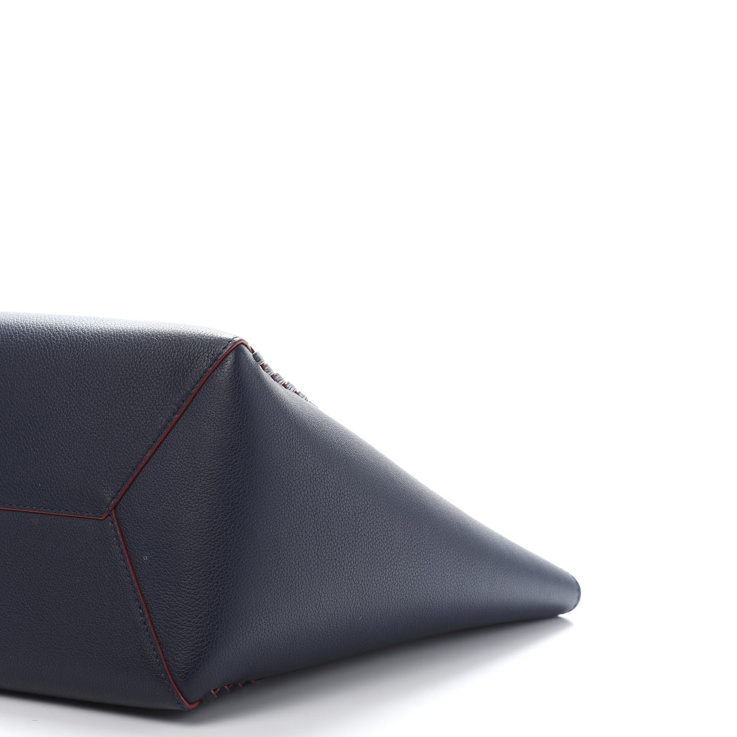 Calfskin Braided Lockme Cabas Marine Rouge