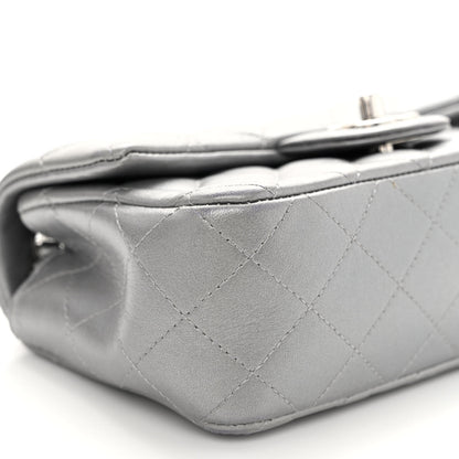 Chanel Metallic Lambskin Quilted Mini Rectangular Flap Silver 9 of 12