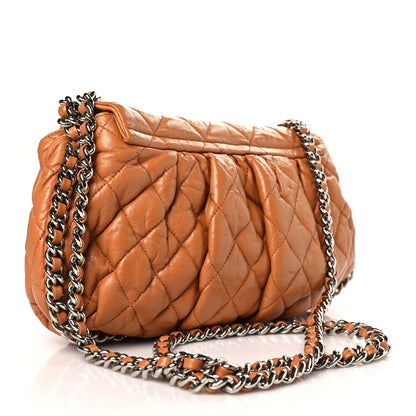 Chanel Washed Lambskin Quilted Medium Chain Around Messenger Dark Beige 3 of 9