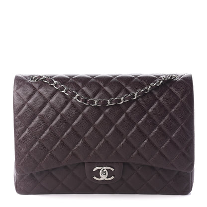 Chanel Caviar Quilted Maxi Double Flap Burgundy 1 of 13
