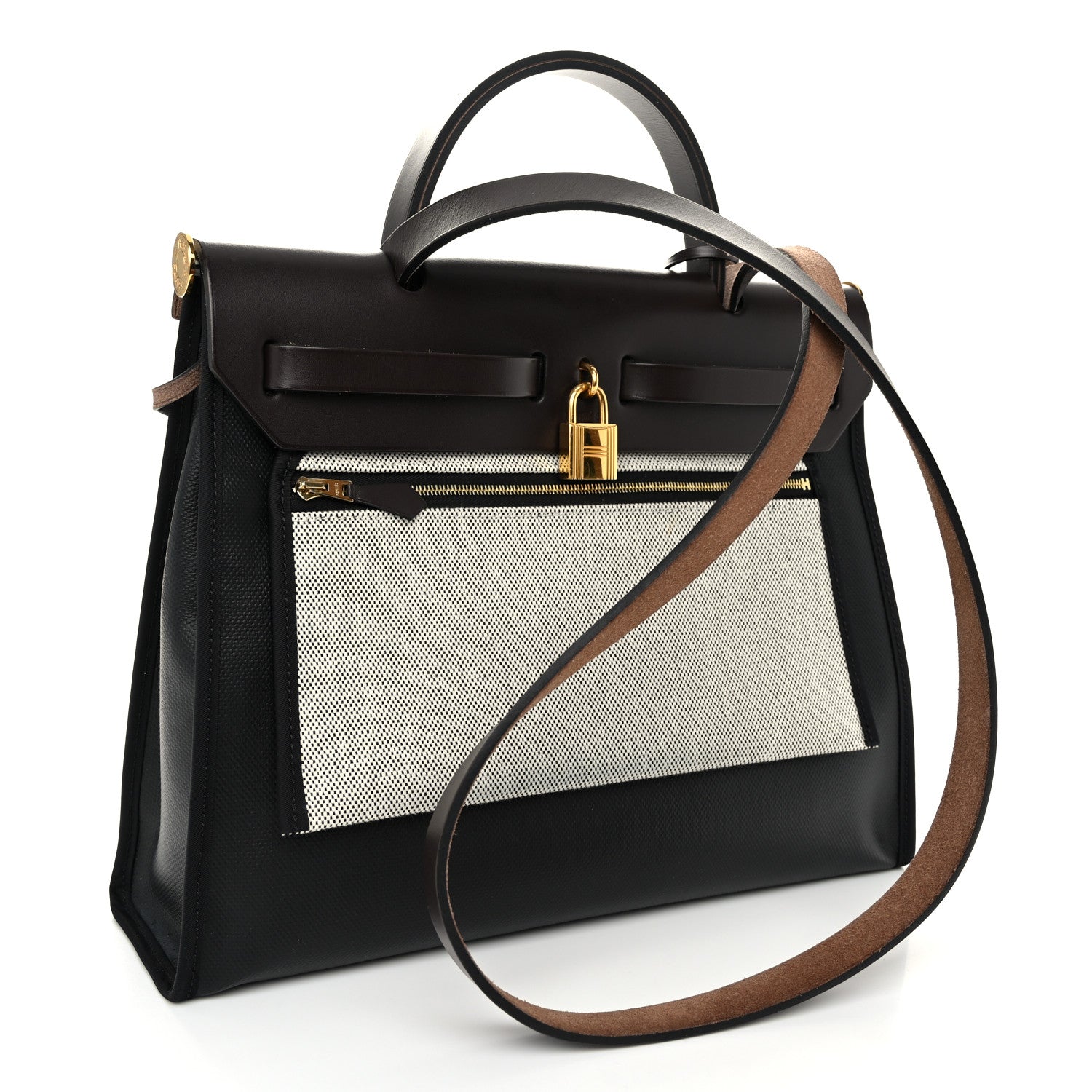 Hermes Toile H Berline Vache Hunter Herbag Zip PM 31 Black Ebene 4 of 12