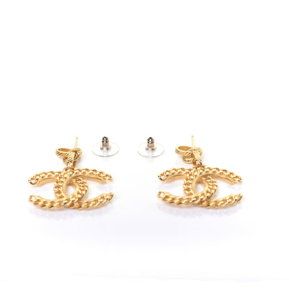 Chanel Metal CC Chain Drop Earrings Gold 3 of 9