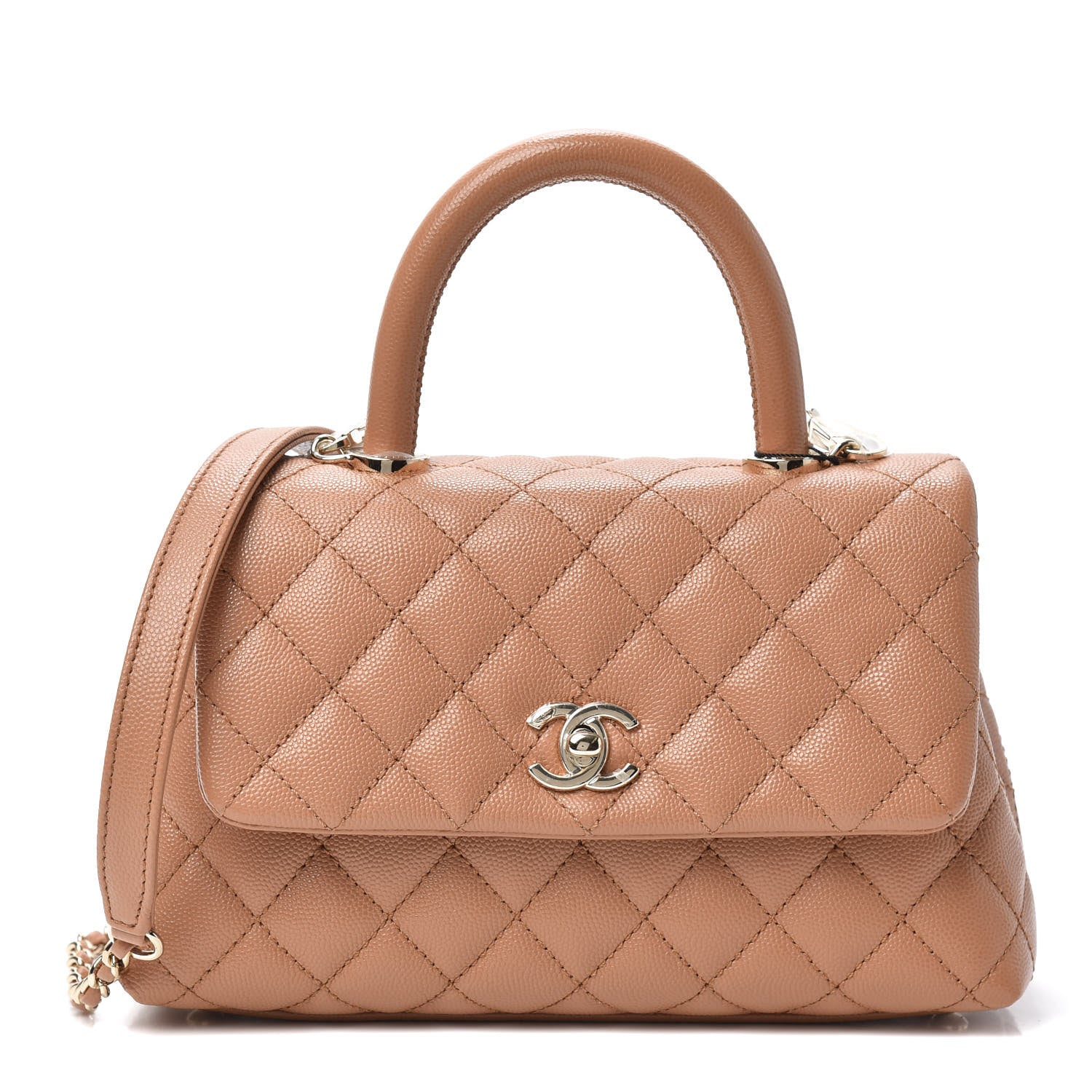 Chanel Caviar Quilted Mini Coco Handle Flap Brown 1 of 10