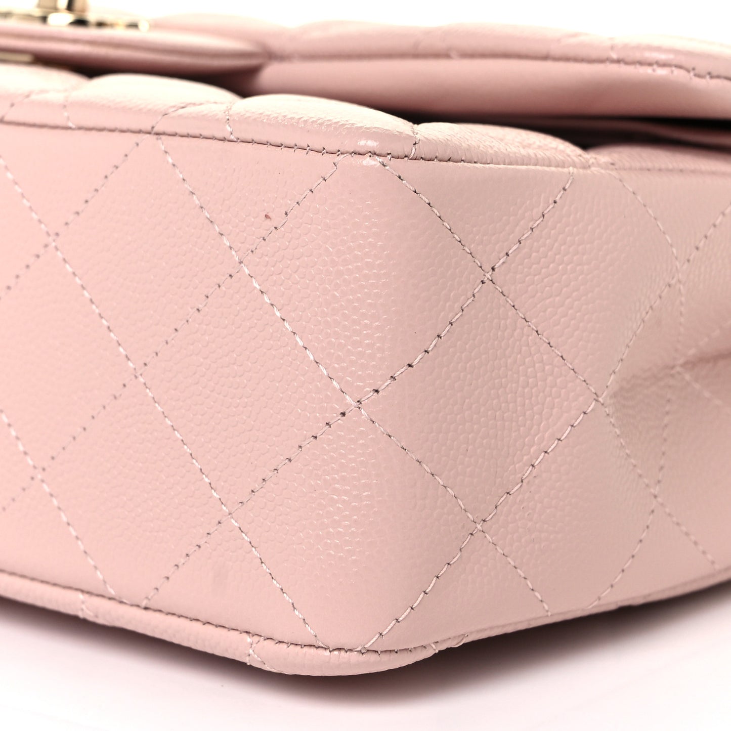 Caviar Quilted Small Double Flap Light Pink