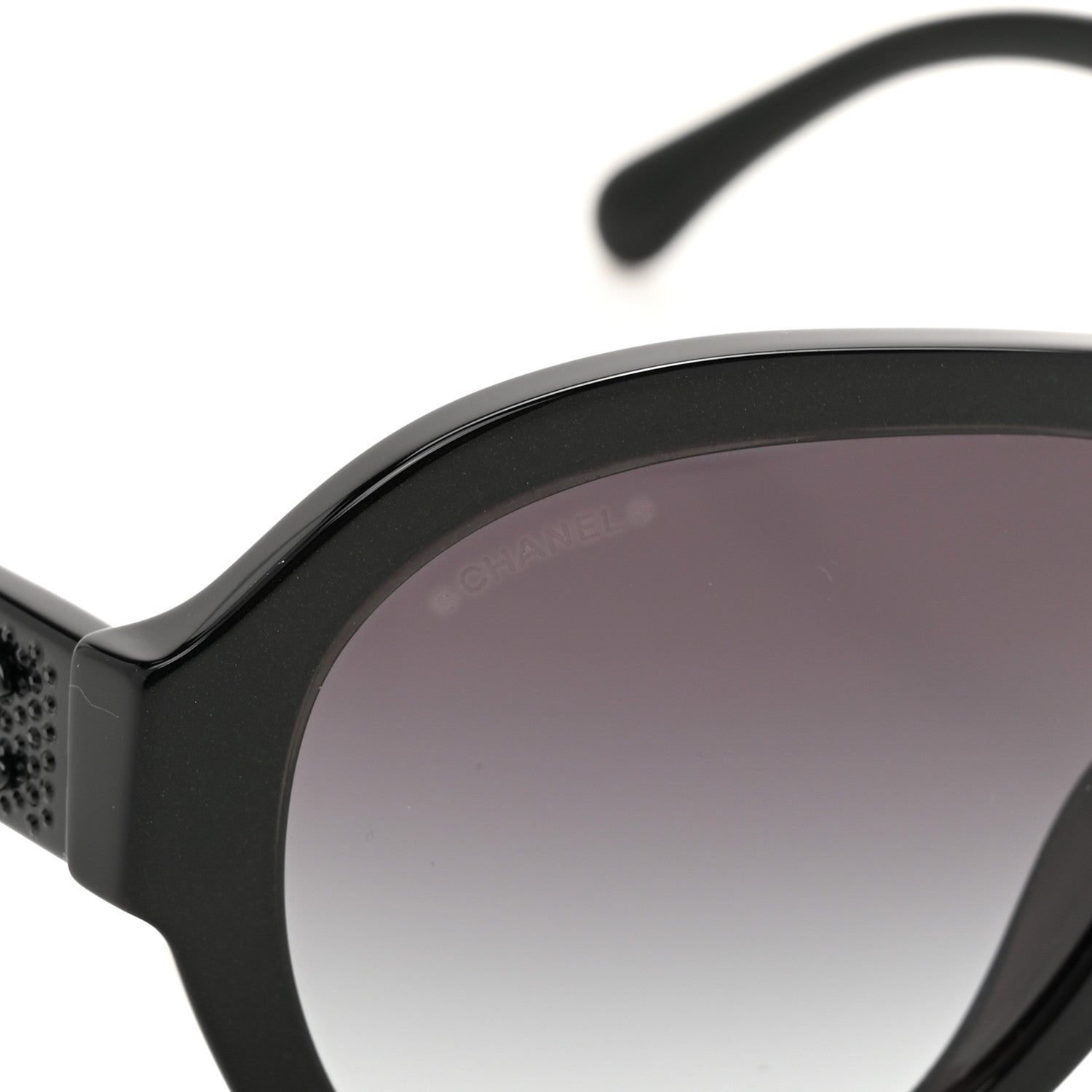 Chanel Acetate Strass Pilot Sunglasses 5467-B Black 7 of 8