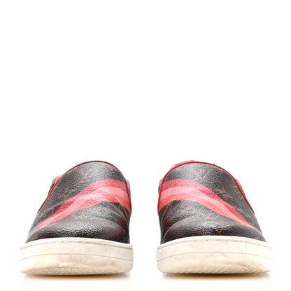 Louis Vuitton Monogram Frontrow Slip On Sneakers 38.5 Rouge 3 of 8