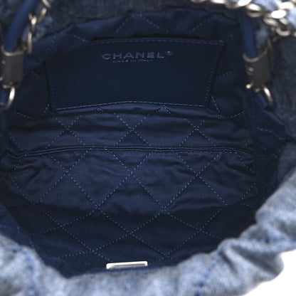 Chanel Washed Denim Quilted Studded Mini Chanel 22 Blue 5 of 10