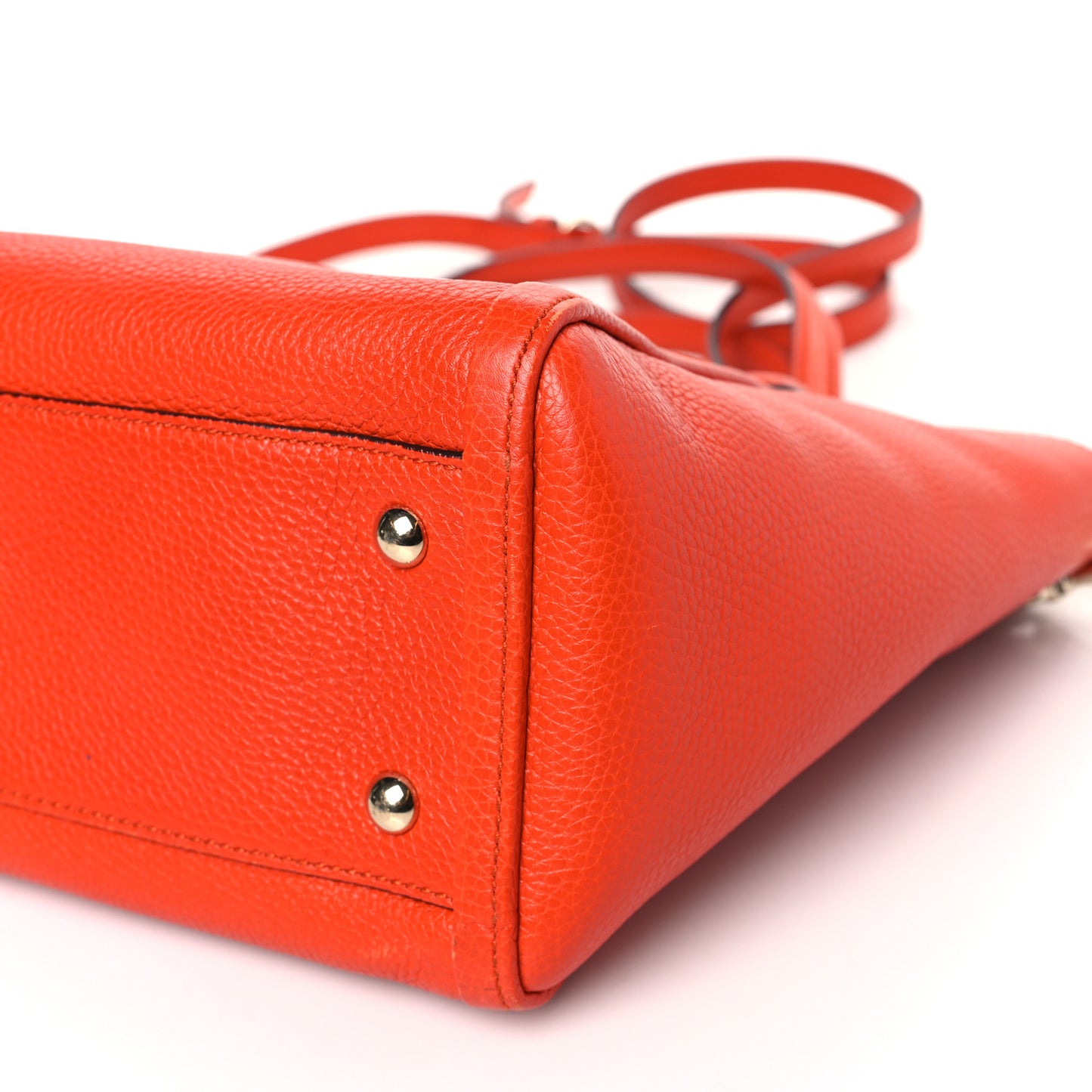 Pebbled Calfskin Small Soho Top Handle Bag Sun Orange