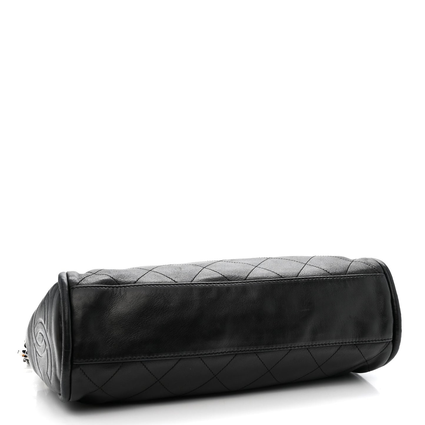 Lambskin Stitched Medium Ultimate Soft Tote Black