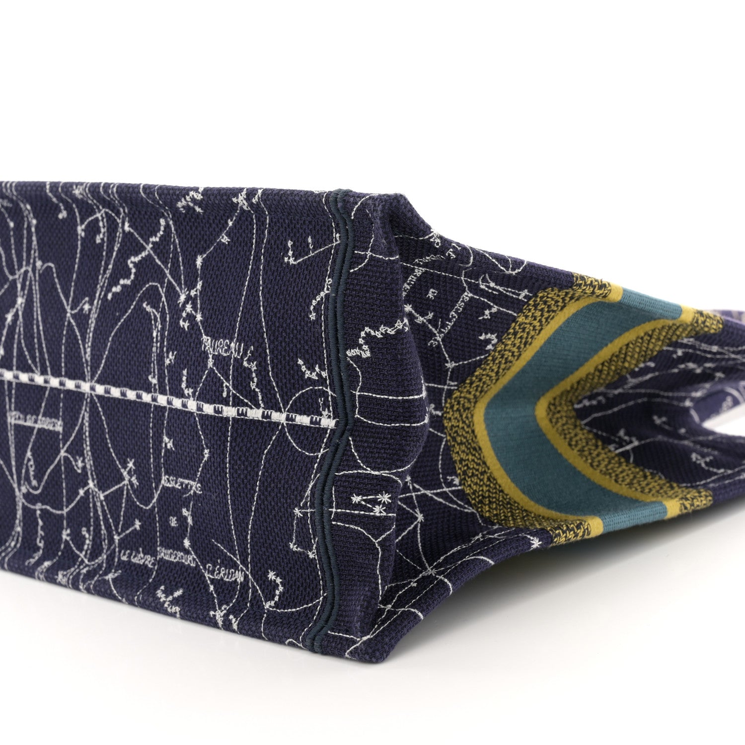 Christian Dior Canvas Embroidered Medium Zodiac Book Tote Blue Multicolor 10 of 10