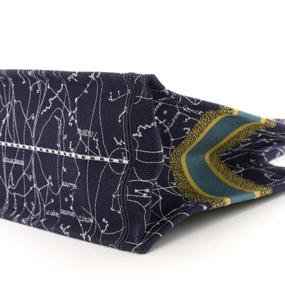 Christian Dior Canvas Embroidered Medium Zodiac Book Tote Blue Multicolor 10 of 10