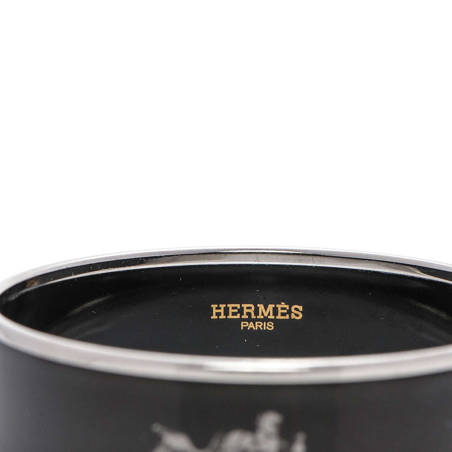 Enamel Printed Wide Caleche Bracelet 62 Black