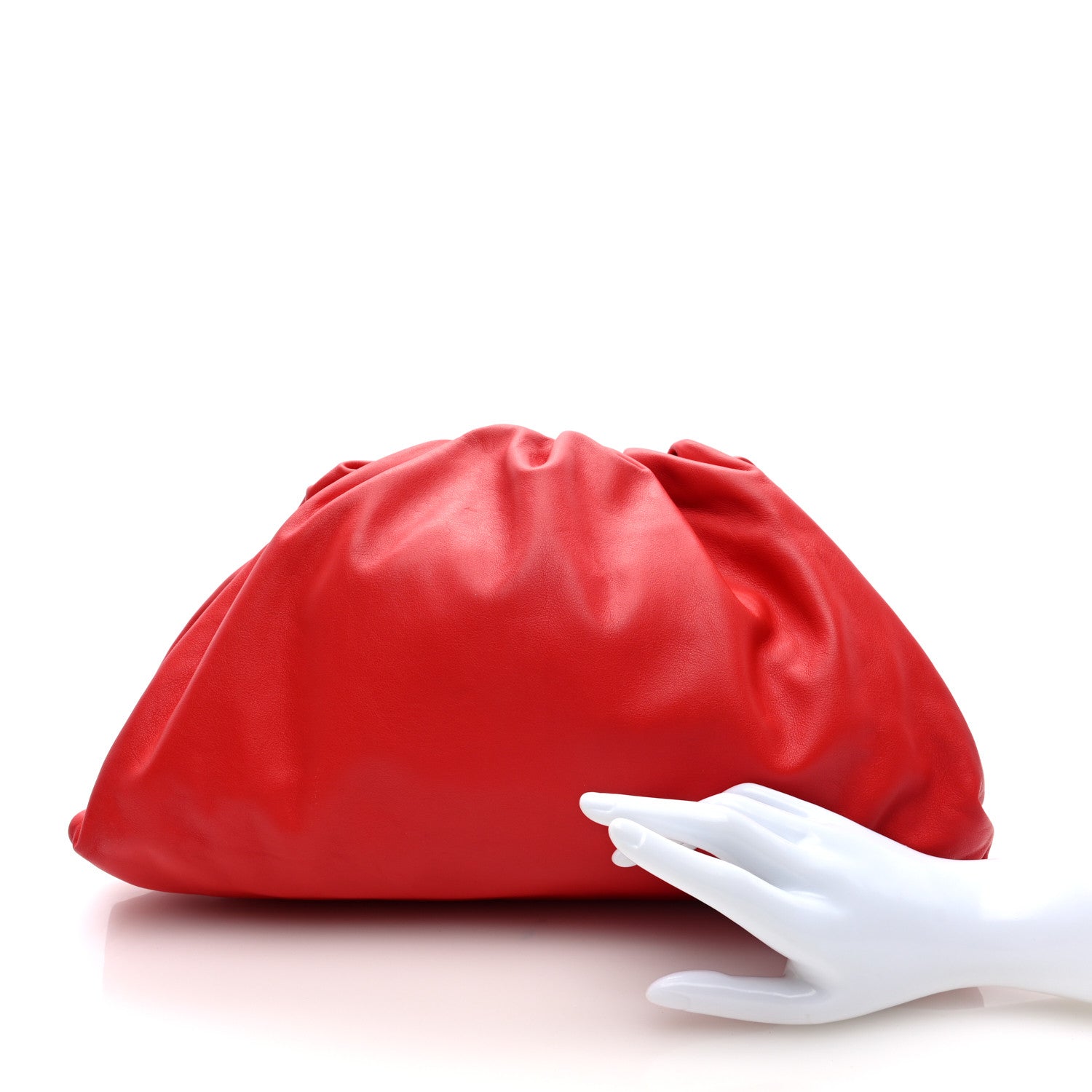 Bottega Veneta Smooth Butter Calf The Pouch Oversized Clutch Bright Red 2 of 8