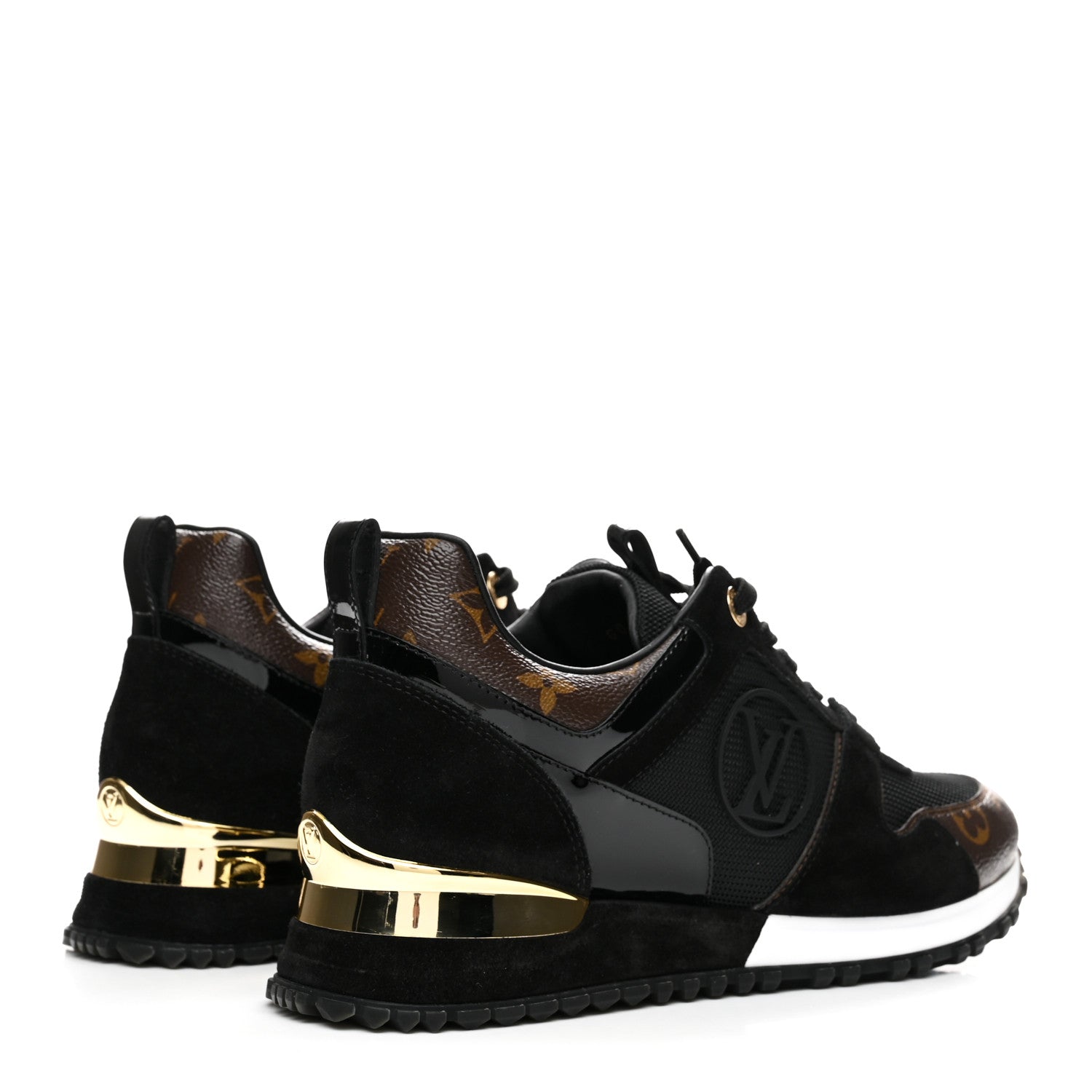 Louis Vuitton Suede Monogram Run Away Sneakers 39 Black 5 of 10