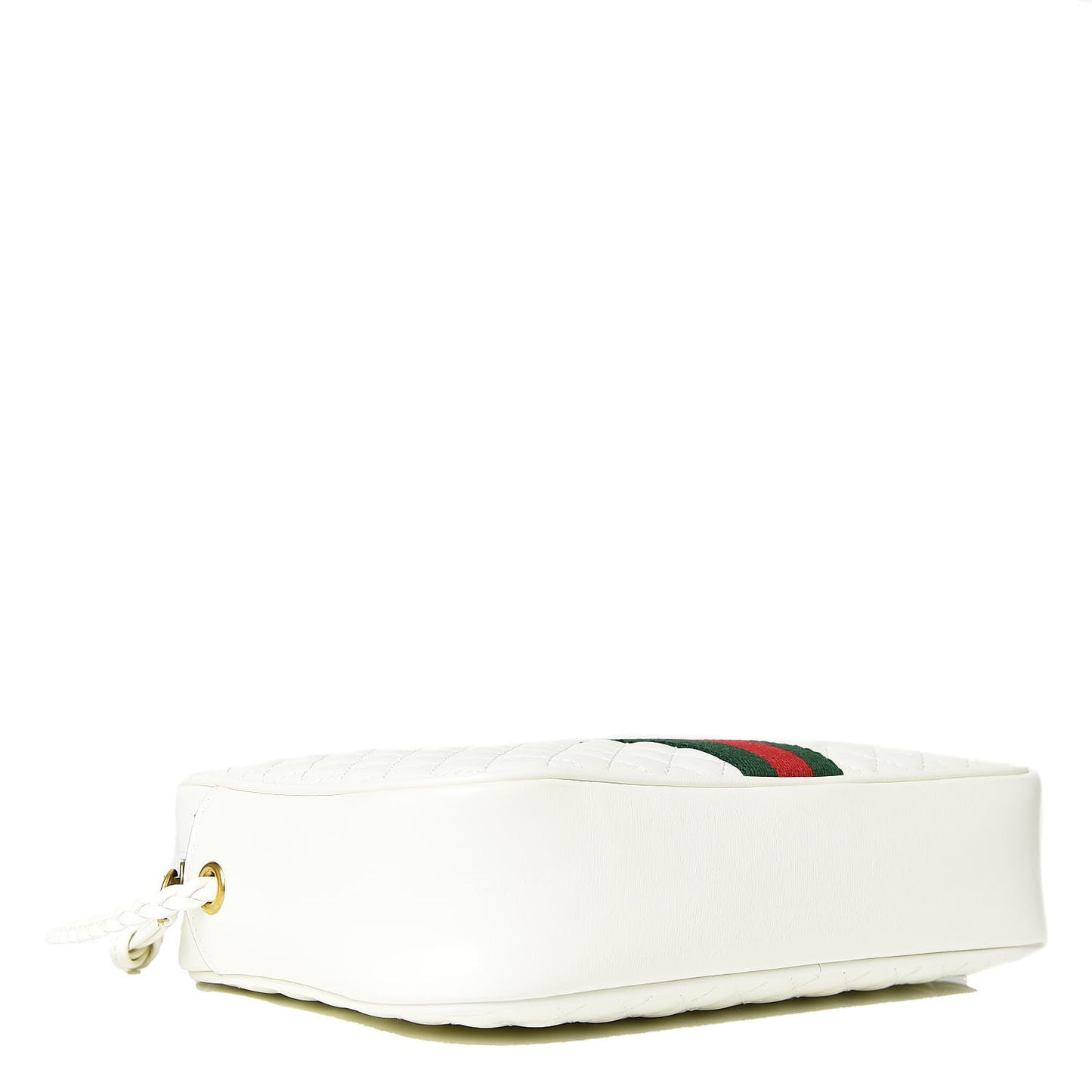 Calfskin Web Trapuntata Small Shoulder Bag Off White