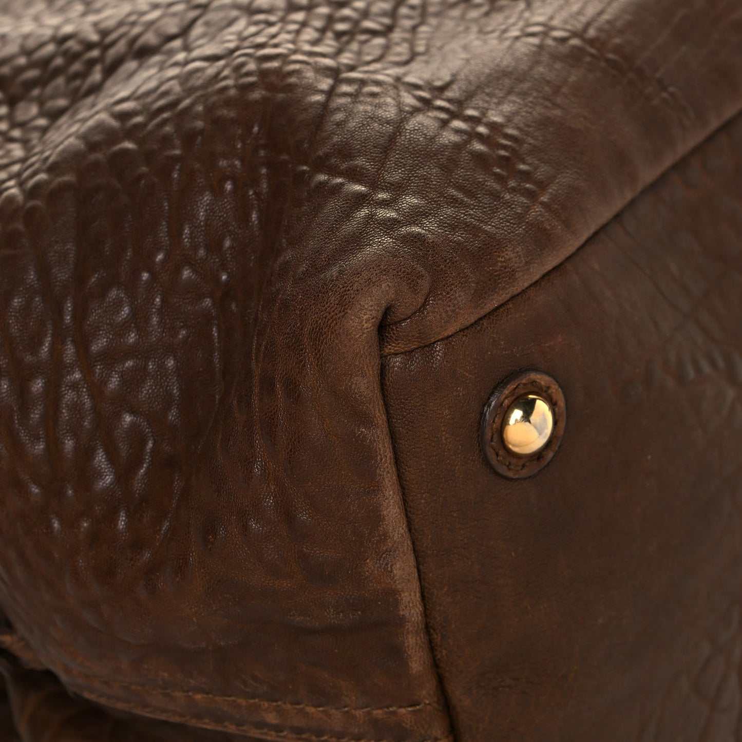 Pebbled Lambskin Medium Easy Sac Brown