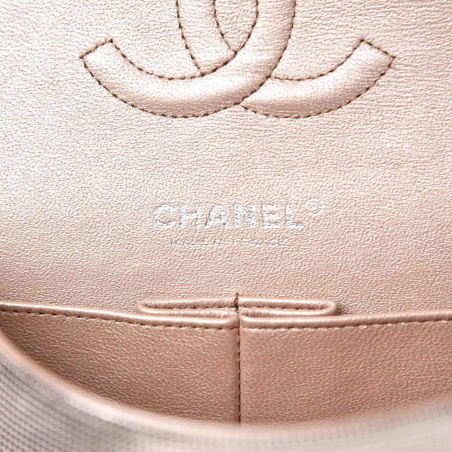 Metallic Calfskin Pixel Effect Medium Double Flap Pinky Gold