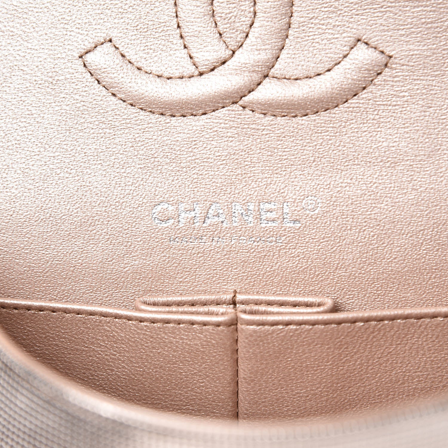 Chanel Metallic Calfskin Pixel Effect Medium Double Flap Pinky Gold 6 of 12