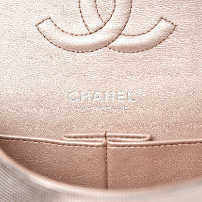 Chanel Metallic Calfskin Pixel Effect Medium Double Flap Pinky Gold 6 of 12