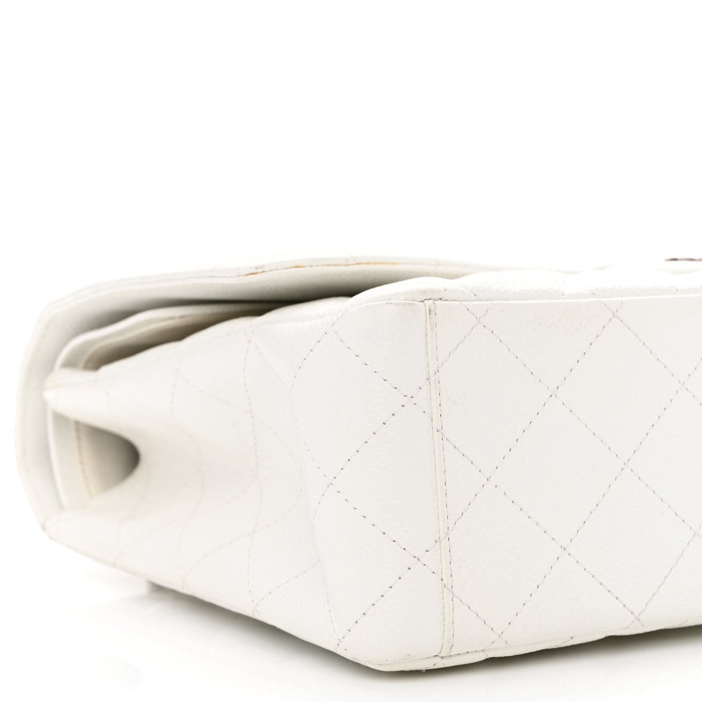 Caviar Quilted Maxi Double Flap White