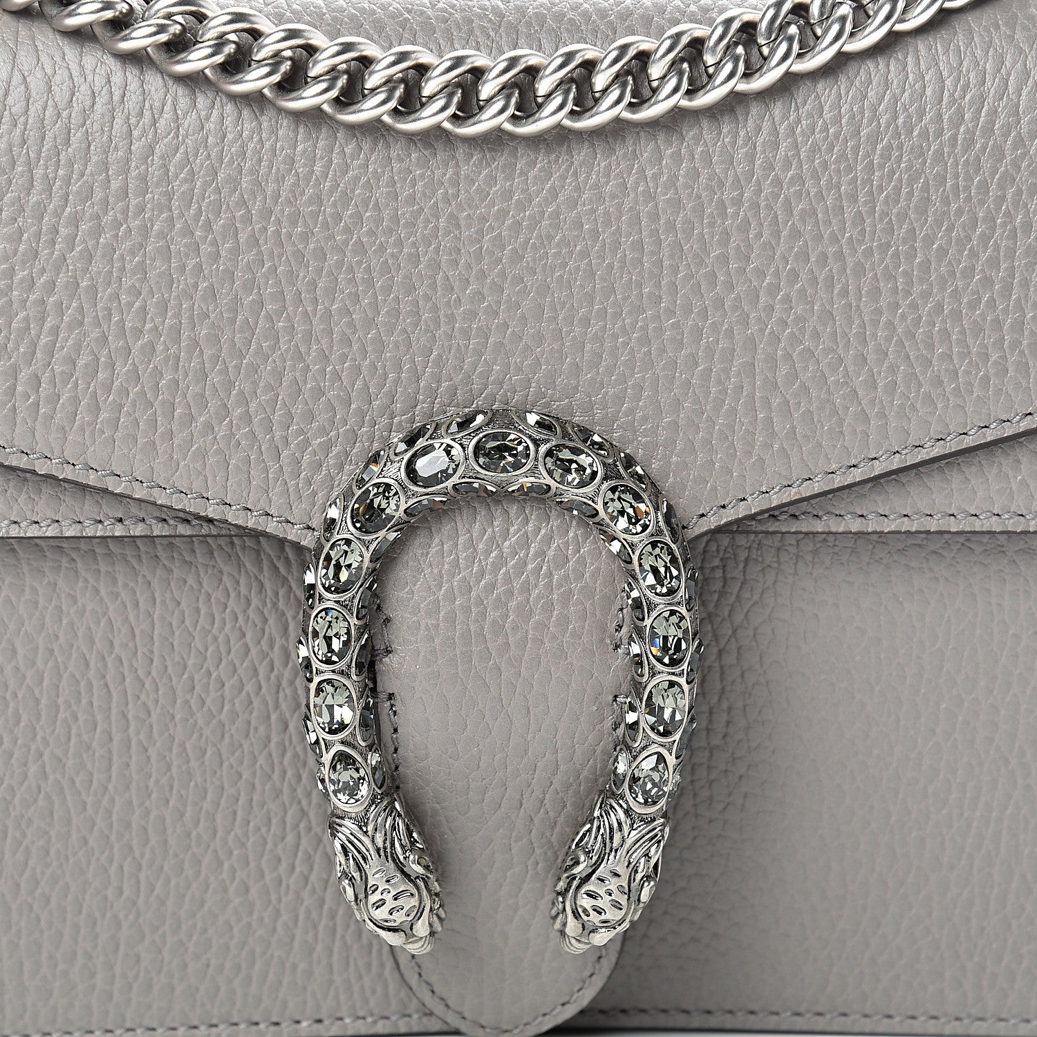 Gucci Pebbled Calfskin Small Dionysus Shoulder Bag Dusty Grey 7 of 11