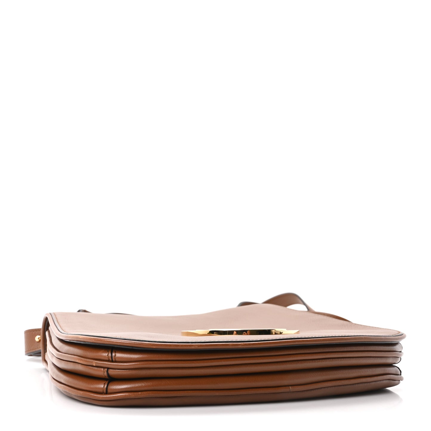 Roxy Calfskin Web Medium Blondie Shoulder Flap Bag Cuir